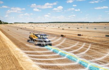 Система IntelliSense Bale Automation датчик lidar, прикріплений у верхній частині трактора, посилає світловий промінь приблизно на 7,5 м вперед, щоб визначити краї валка. Тоді контролер, захований під сидінням, вказує комп’ютеру трактора, куди рухатися. Програмне забезпечення в преспідбирачі контролює швидкість.